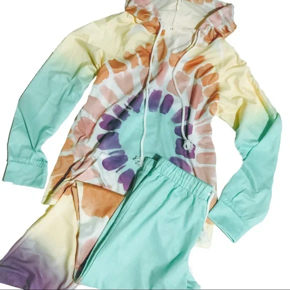 Tie-Dye Casual Joggers/ Leisurewear Watercolor Bottoms SZ LG - Picture 6 of 12